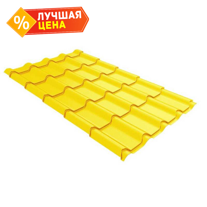 Металлочерепица Grand Line Kamea (Камея) 0,45 Полиэстер RAL 1018 Цинково-желтый