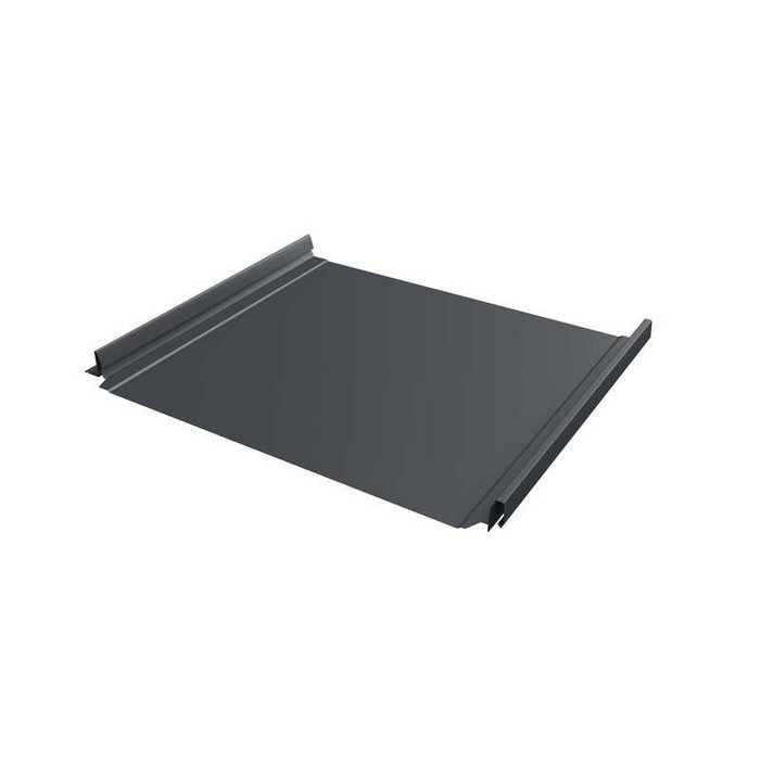 Фальцевая кровля Кликфальц Pro Grand Line 0,5 PurLite Matt RAL 7024 Мокрый Асфальт - фото №1