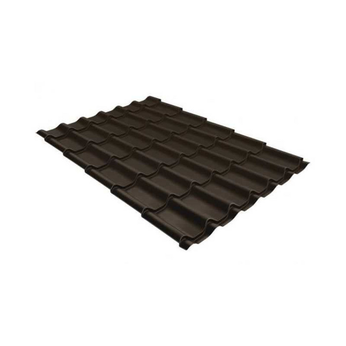 Металлочерепица Grand Line Монтеррей 0,5 GreenCoat Pural Matt BT RR 32 Серо-коричневый - фото №1